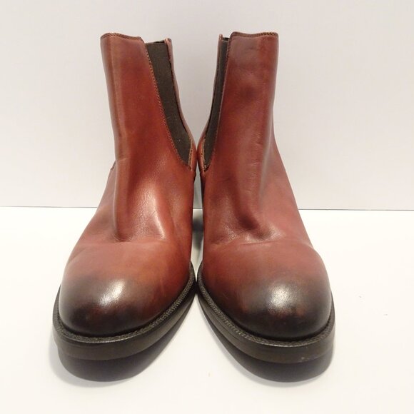 Clarks Mascarpone Bay Chelsea Brown Leather Boots Size 10 M Chunky Heel Pull On - Picture 2 of 5